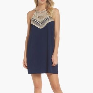 Lilly Pulitzer Pearl Soft Sleeveless Shift Dress True Navy Size 2